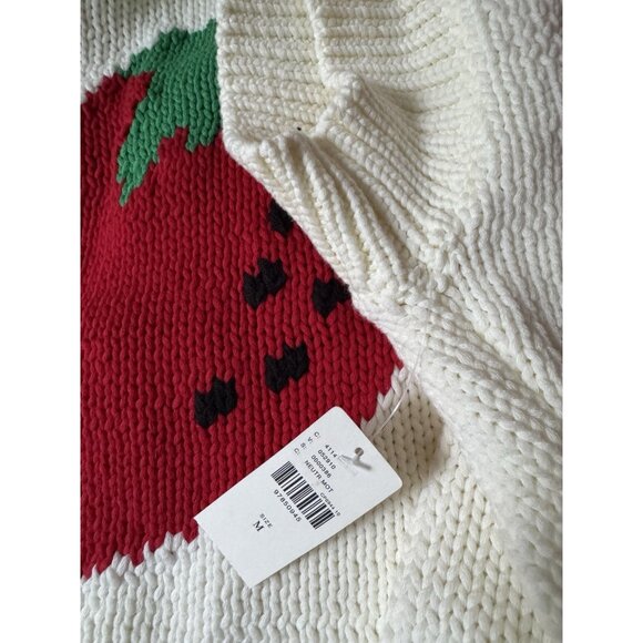 NWT Size M -Maeve Short-Sleeve Crew-Neck Veggie Motif Graphic Sweater - Picture 5 of 16